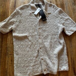 Truth By Republic Textured Cream Button Down shirt cotton viscose Men’s medium